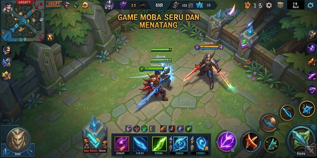Tampilan seru dari gameplay MOBA 666FF dengan aksi yang mendebarkan.