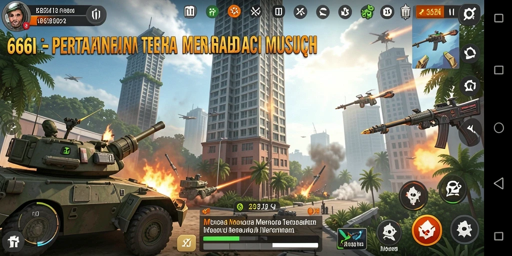 Tampilan gameplay 666I yang mendebarkan dalam pertahanan menara.