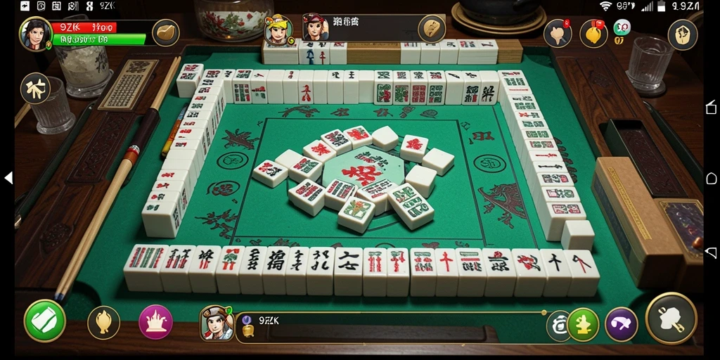 Screenshot gameplay Mahjong 9ZK yang menunjukkan momen seru.