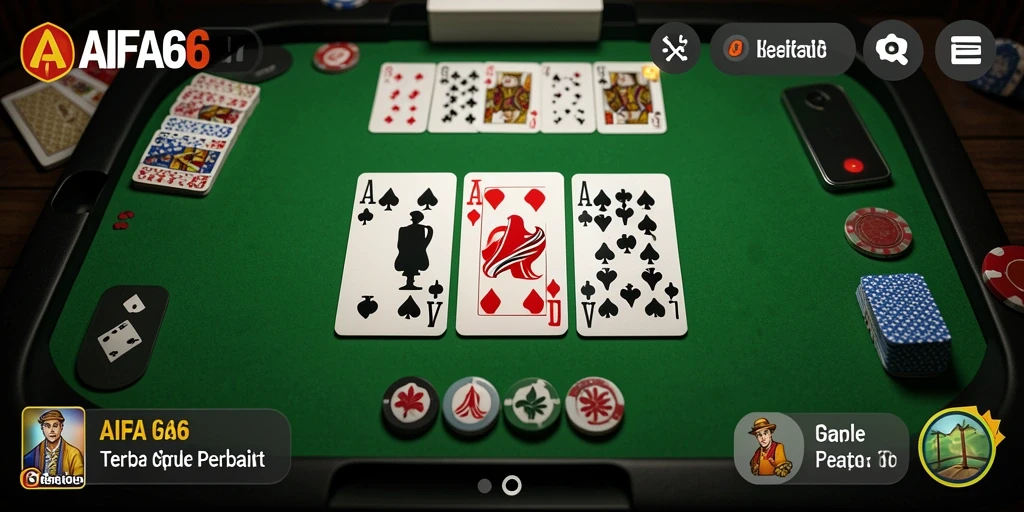 Screenshot AIFA66 menampilkan keseruan bermain Gaple.