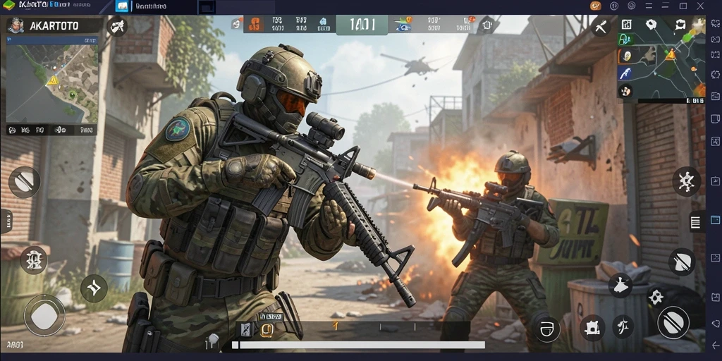 Screenshot gameplay AKARTOTO yang menampilkan aksi mendebarkan dalam pertempuran.