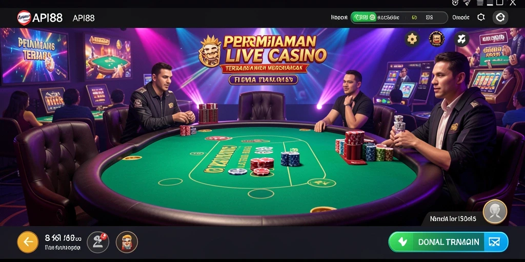 Tangkapan layar gameplay Live Casino di API88 dengan dealer langsung.