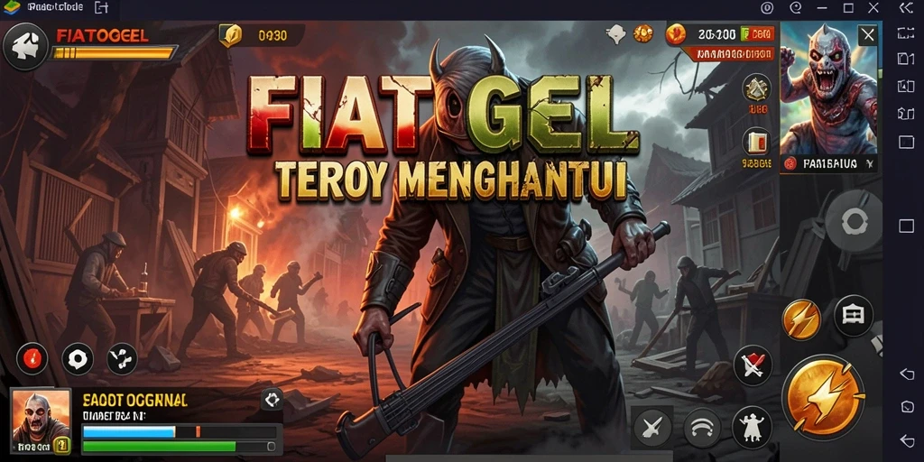 Tampilan gameplay menegangkan dari FIATOGEL dengan hantu yang mengintai.