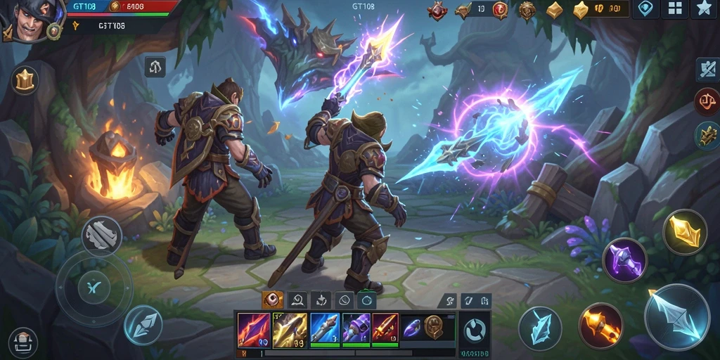 Tampilan gameplay ARPG yang menegangkan di GT108.
