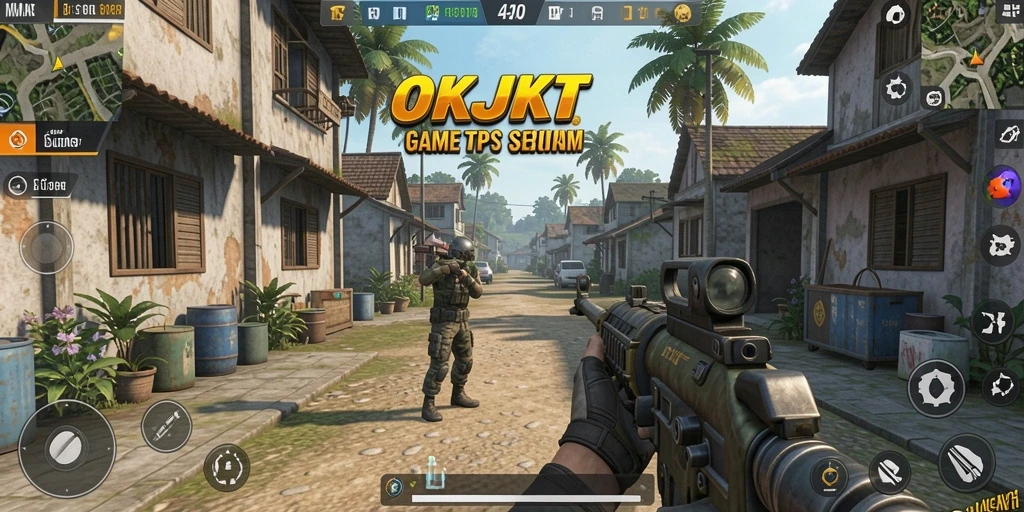 Screenshot gameplay OKJKT menampilkan aksi pertempuran seru dan dinamis.