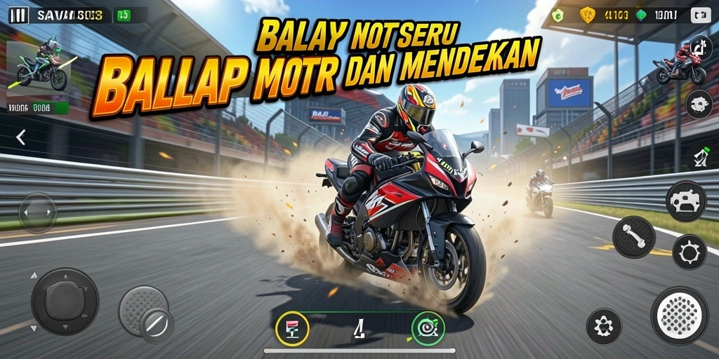 Tampilan gameplay balap motor yang mendebarkan di SAVAYA303.