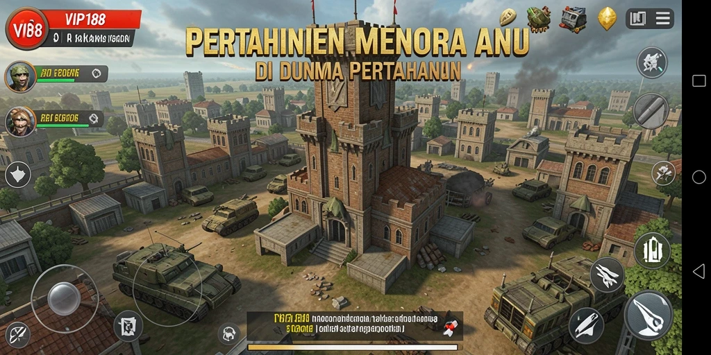 Screenshot utama VIP188 menampilkan aksi seru Tower Defense yang mendebarkan.